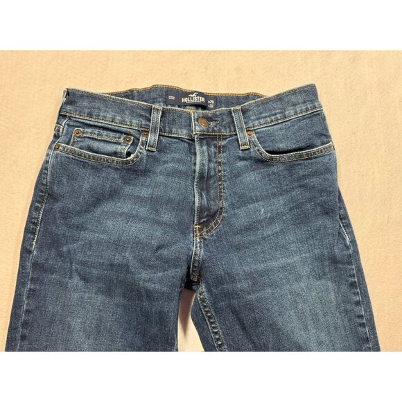 Hollister Classic Straight Epic Flex Dark Wash Blue Denim Jeans Men's Size 29x32 - Picture 3 of 10
